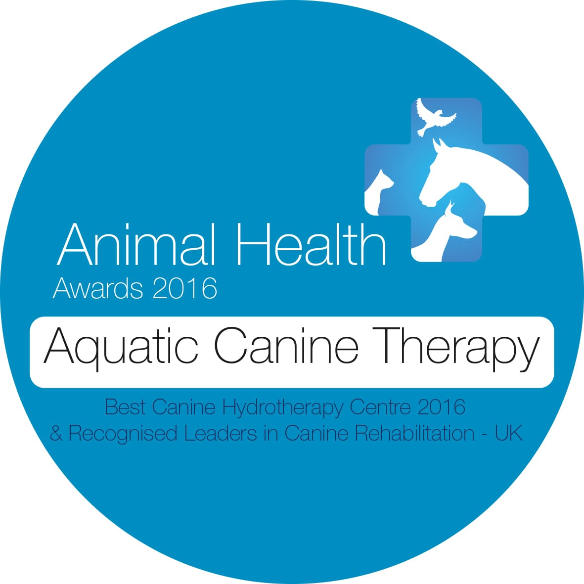 This is the animal health award 2016 for Aquatic Canine Therapy